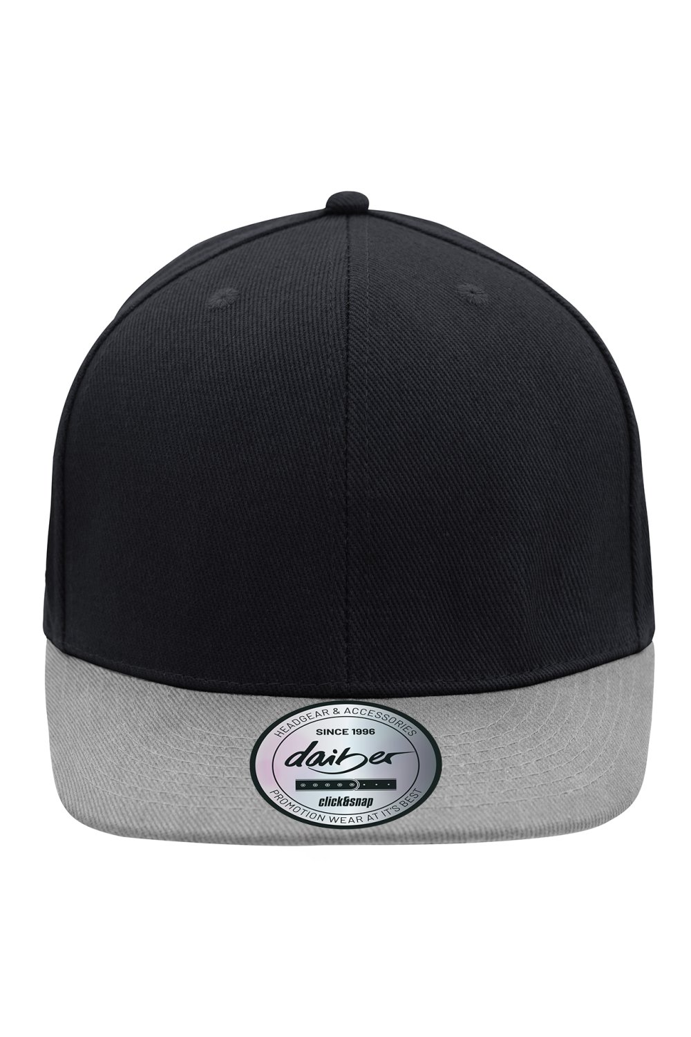 Daiber 6 Panel Pro Cap Style in Black/Grey – Vorderansicht