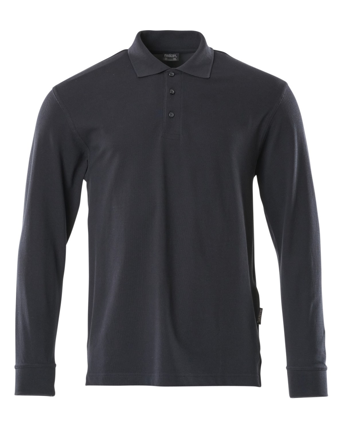 MASCOT Manila Polo-Shirt, Langarm in Graphitblau – Vorderansicht