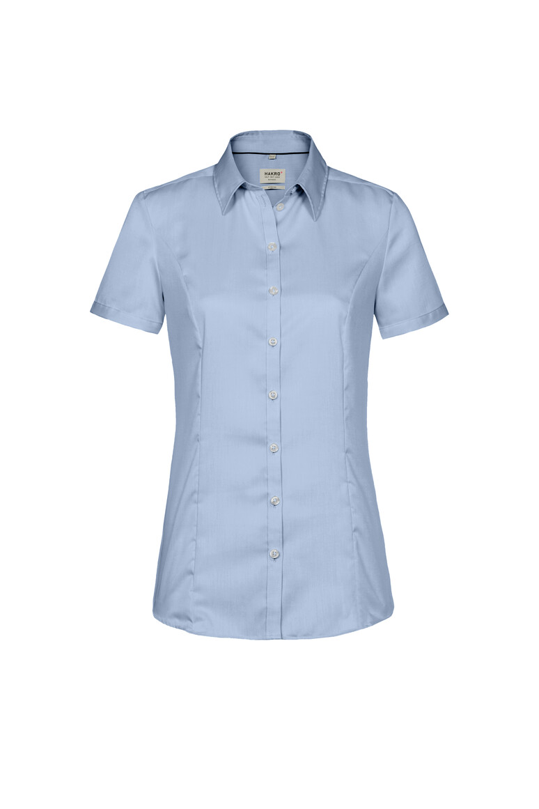 HAKRO 112 1/2-Arm Bluse Business in Himmelblau – Vorderansicht