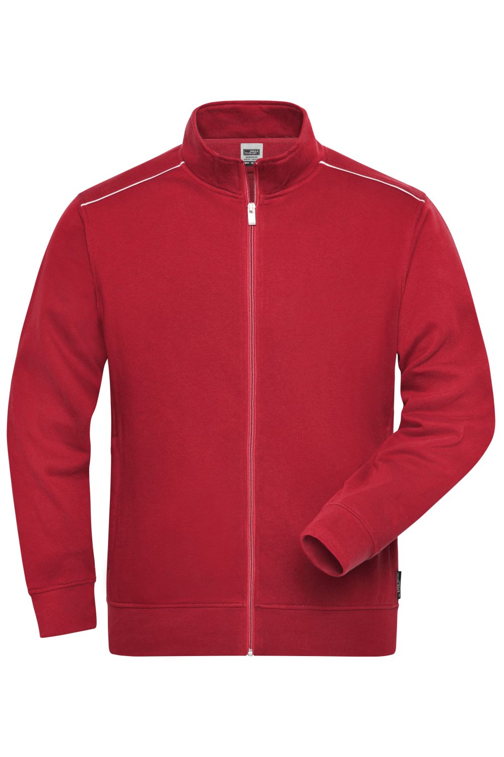 Daiber Workwear Sweat Jacket - SOLID - in Red – Vorderansicht