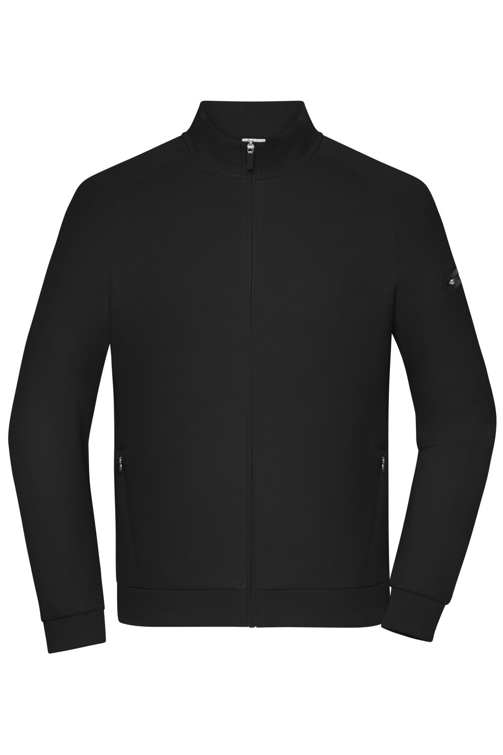 Daiber Men's Zip Jacket Interlock OCS Blended & RCS in Black – Vorderansicht