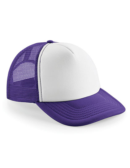 Beechfield Vintage Snapback Trucker Cap in Purple/White – Vorderansicht