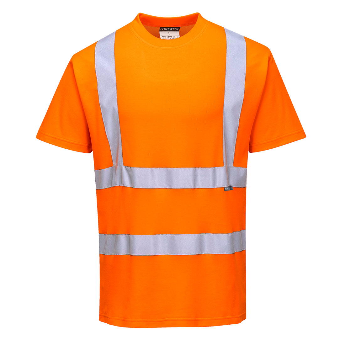 Portwest Hi-Vis Cotton Comfort T-Shirt S/S in Orange – Vorderansicht