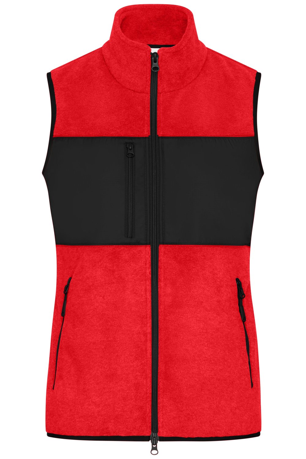 Daiber Ladies' Fleece Vest GRS in Red/Black – Vorderansicht