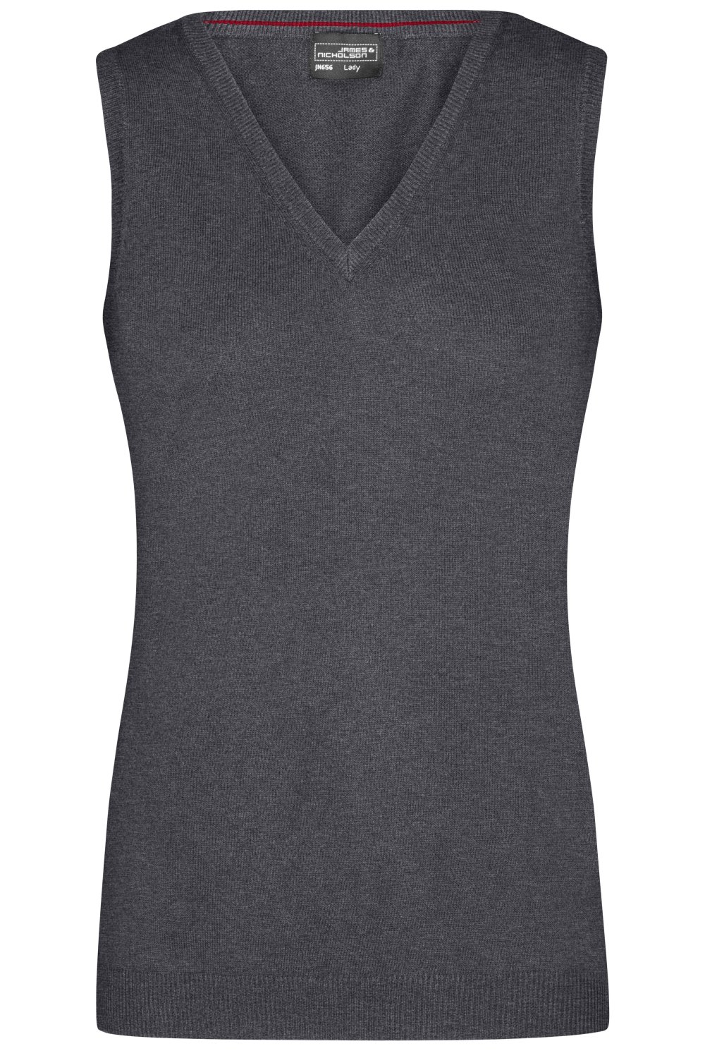 Daiber Ladies' V-Neck Pullunder in Anthracite-Melange – Vorderansicht