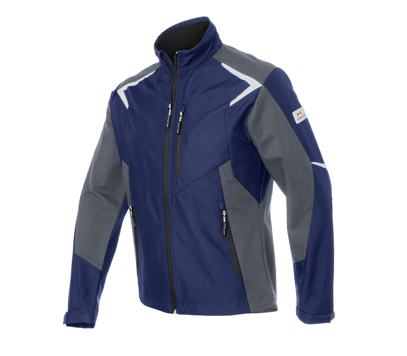 KÜBLER BODYFORCE Softshell Jacke in Dunkelblau/Anthrazit – Vorderansicht