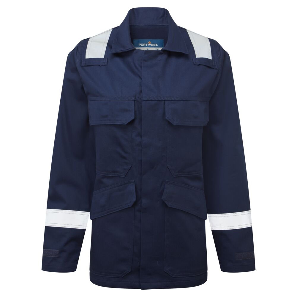 Portwest Bizflame Work FR Women's Jacket in Marine – Vorderansicht