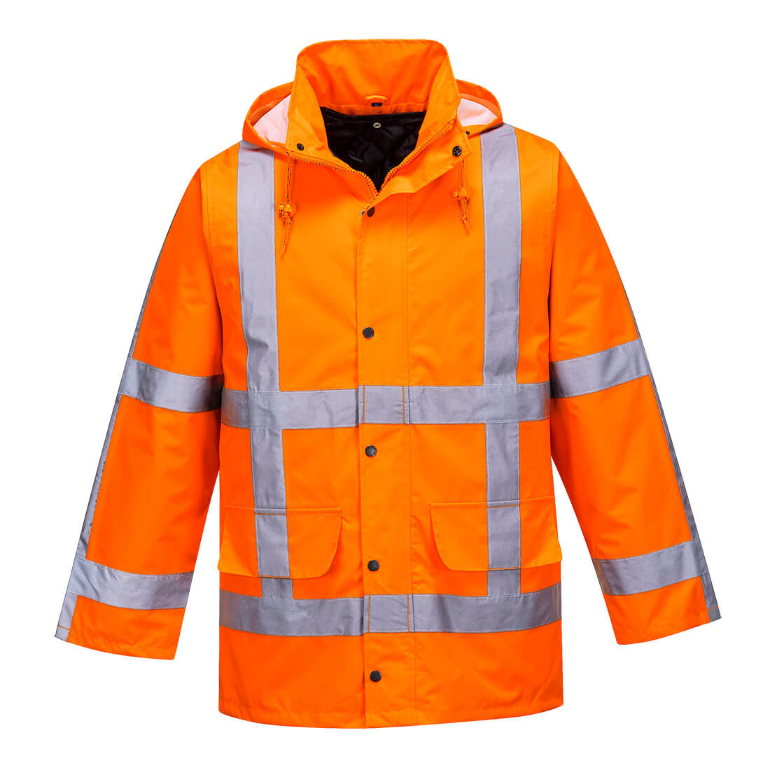 Portwest RWS Hi-Vis 2-in-1 Winter Traffic Jacket in Orange – Vorderansicht