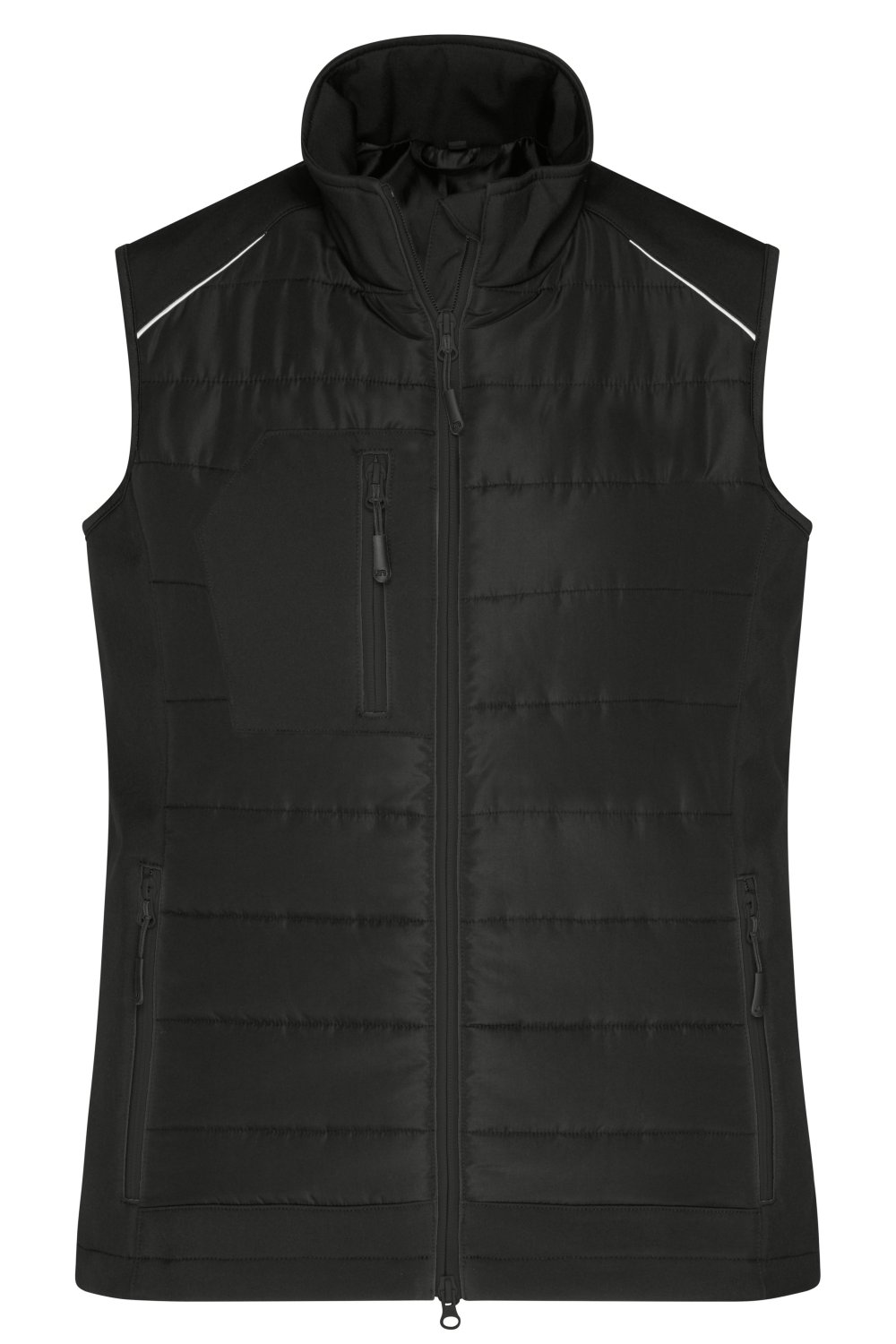 Daiber Ladies' Hybrid Vest GRS in Black/Black – Vorderansicht