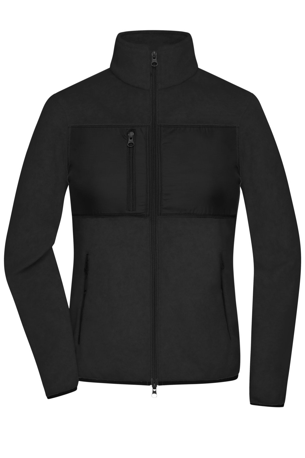 Daiber Ladies' Fleece Jacket GRS in Black/Black – Vorderansicht