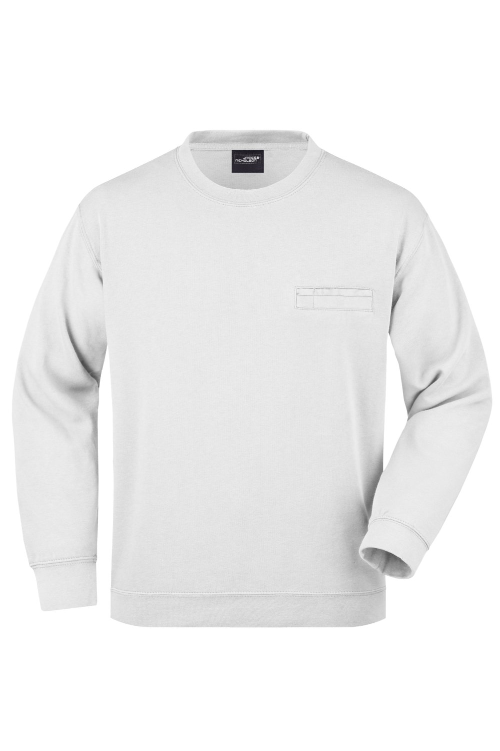 Daiber Men's Round Sweat Pocket in White – Vorderansicht