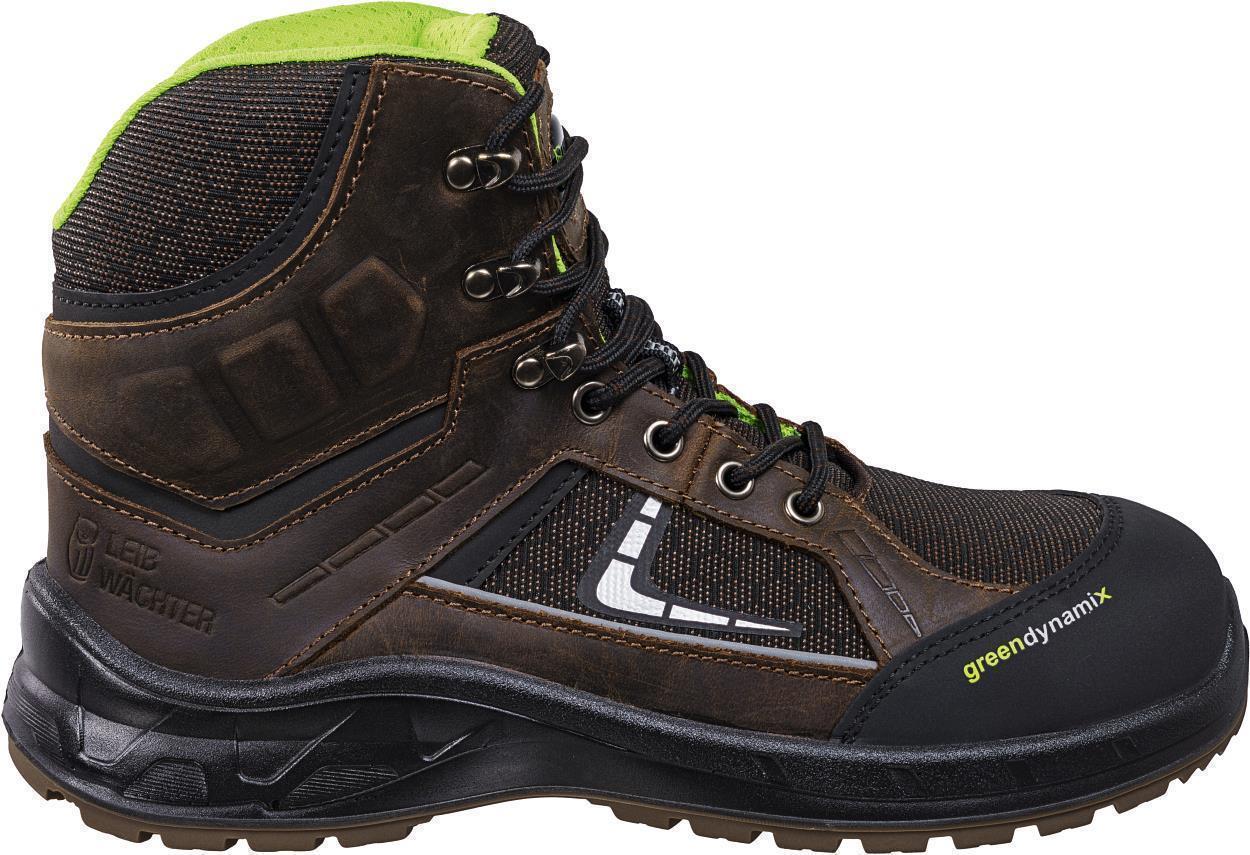 Leibwächter Stiefel niedrig S3S L6315 Bremen in Schwarz/Braun – Vorderansicht