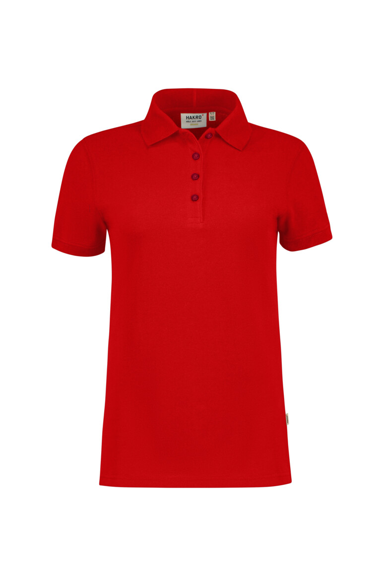 HAKRO 301 Damen Poloshirt Bio-Baumwolle in Rot – Vorderansicht