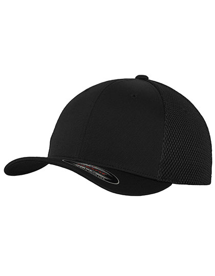 Flexfit Tactel Mesh Cap in Black – Vorderansicht