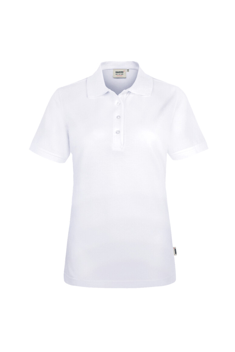 HAKRO 216 Damen Poloshirt MIKRALINAR® in Weiß – Vorderansicht