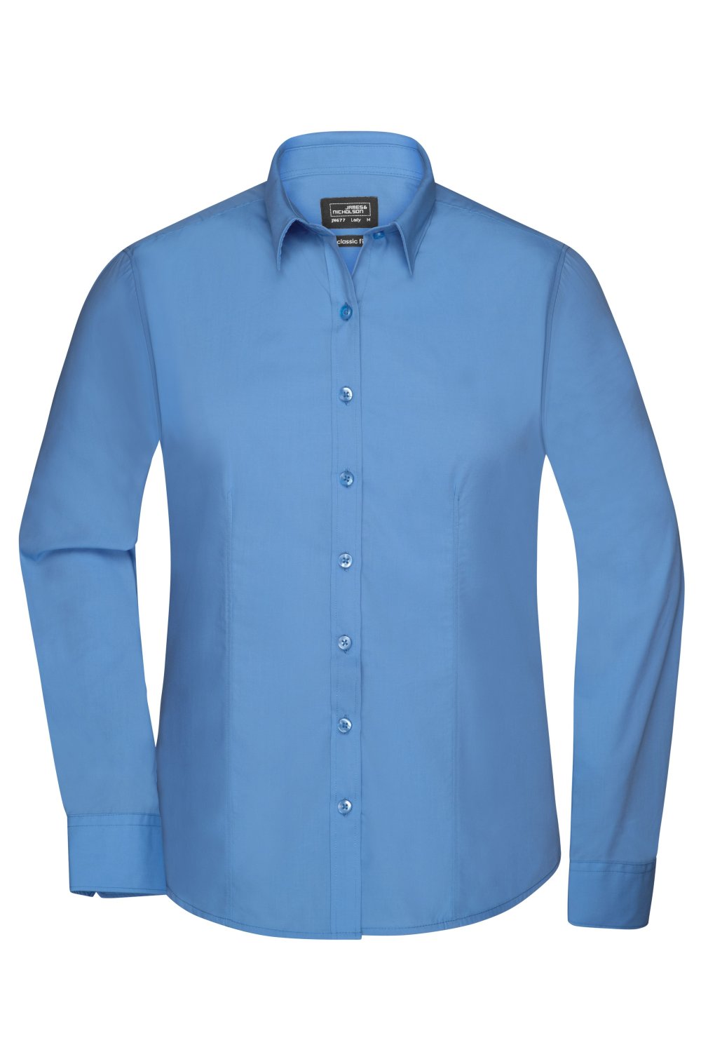 Daiber Ladies' Shirt Long-Sleeved Poplin in Aqua – Vorderansicht