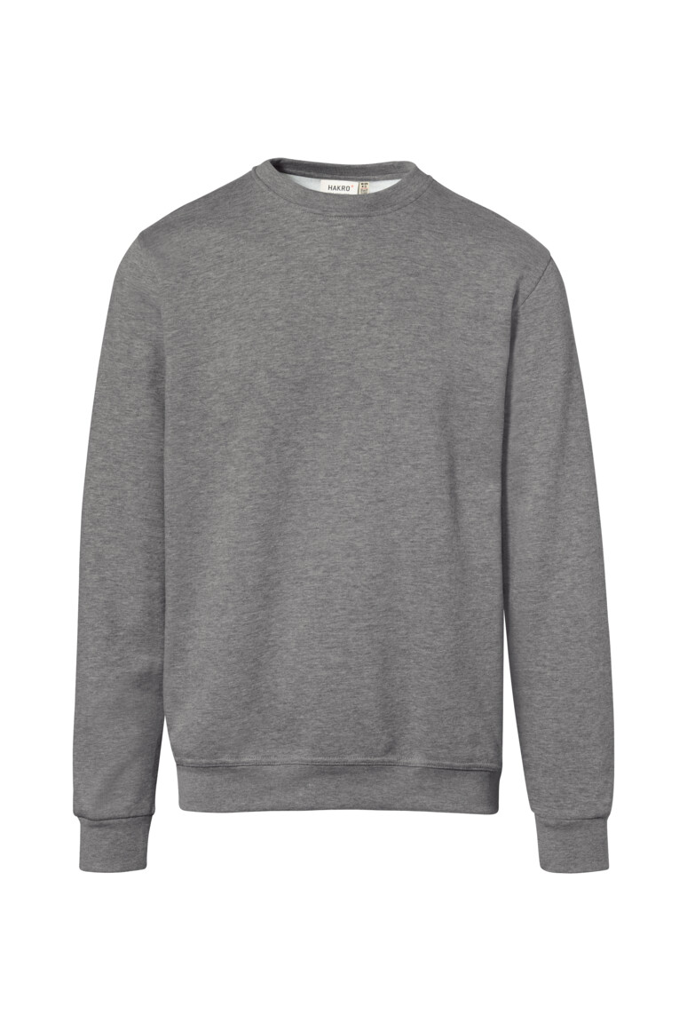 HAKRO 570 Sweatshirt Bio-Baumwolle in Grau Meliert – Vorderansicht