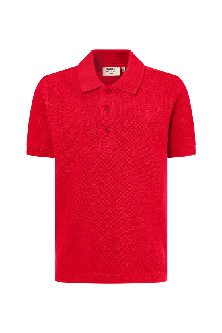 HAKRO 545 Kinder Poloshirt Bio-Baumwolle in Rot – Vorderansicht