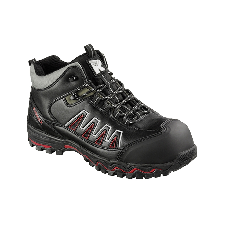 RUNNEX® S3S-Sicherheitsschnürstiefel LightStar in Schwarz/Rot – Vorderansicht