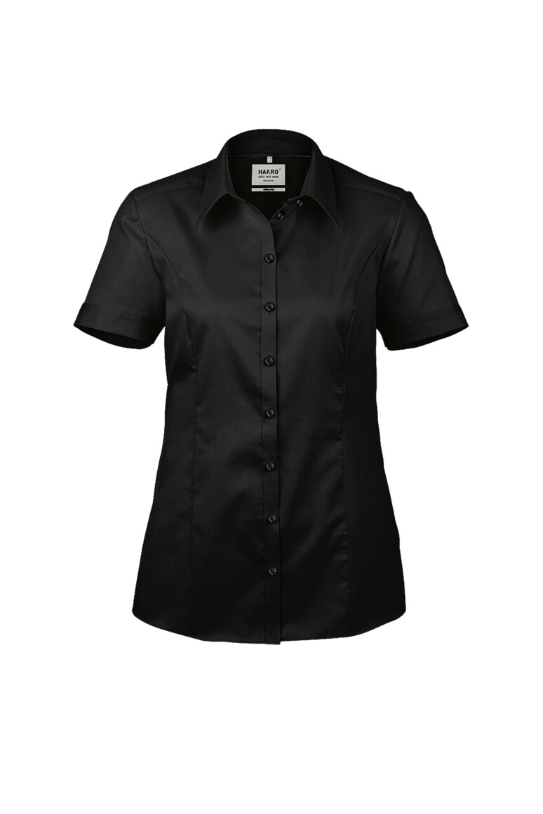 HAKRO 112 1/2-Arm Bluse Business in Schwarz – Vorderansicht
