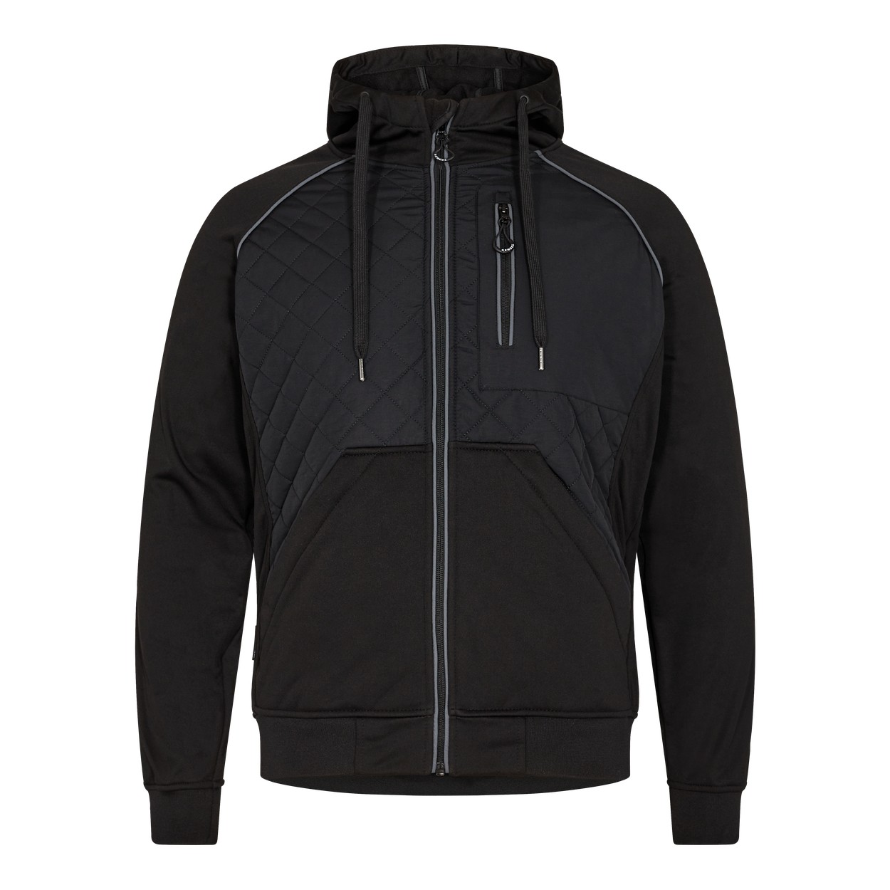 ENGEL X-treme 1361-207 Softshelljacke mit Kapuze in Schwarz – Vorderansicht