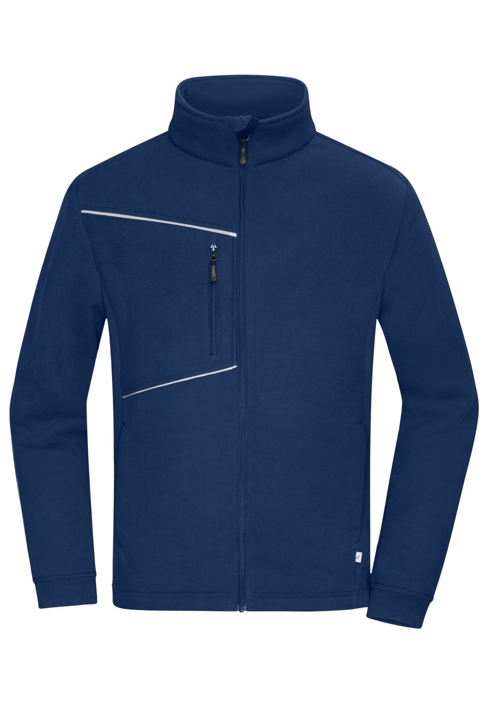 Daiber Fleece Jacket - Corduroy Look in Navy – Vorderansicht