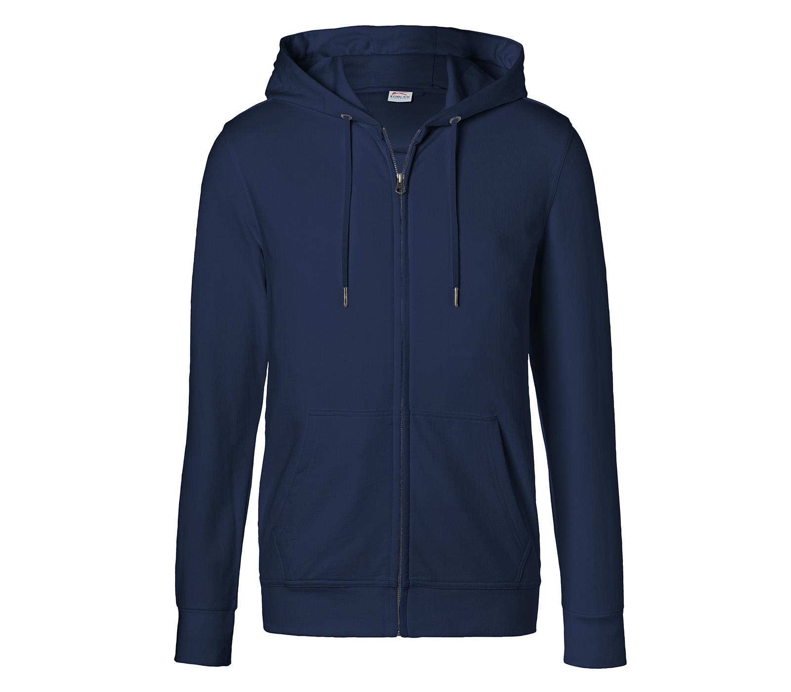 KÜBLER SHIRTS Kapuzen-Sweatjacke in Dunkelblau – Vorderansicht