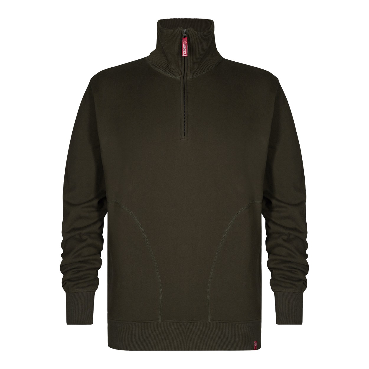 ENGEL Extend 8014-136 Sweatshirt mit hohem Kragen in Forest Green – Vorderansicht