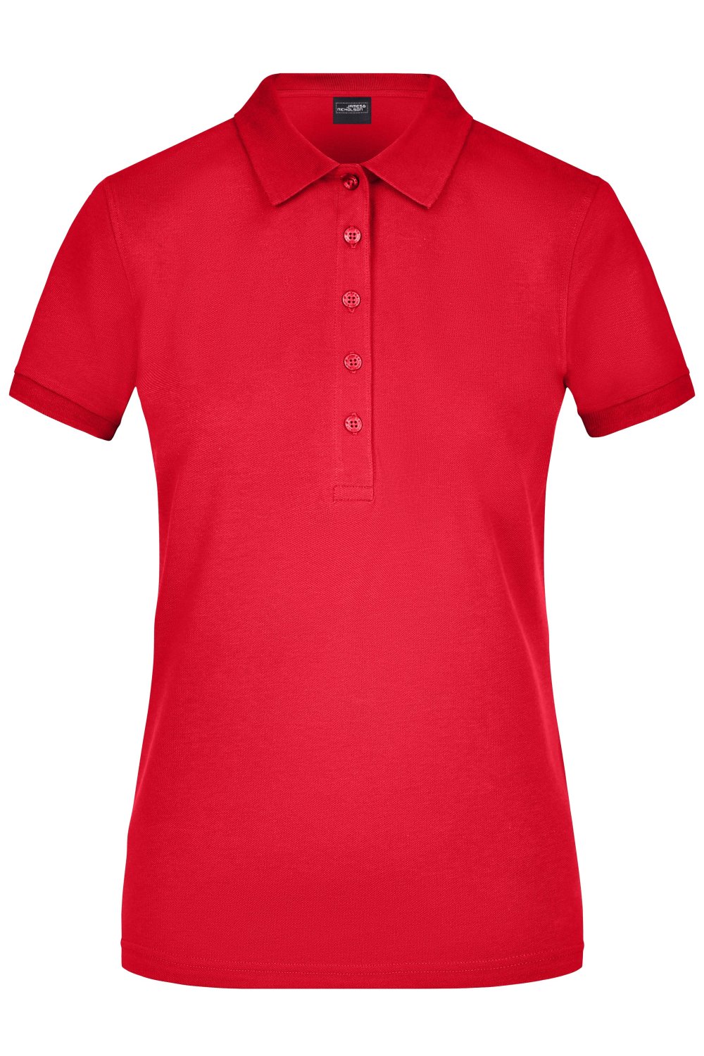Daiber Ladies' Elastic Polo Piqué in Red – Vorderansicht
