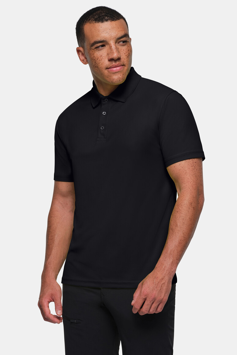 HAKRO 806 Poloshirt COOLMAX® ECO in Schwarz – Modellansicht