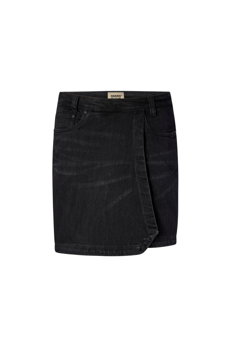 HAKRO 732 Damen 5-Pocket-Jeansskort X-Stretch ECO in Schwarz – Vorderansicht