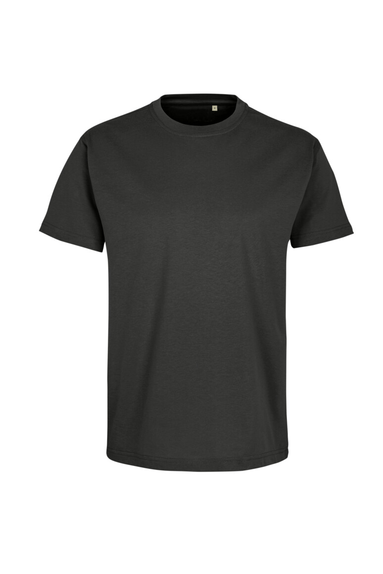 HAKRO 597 Label-Free T-Shirt Heavy MIKRALINAR® ECO in Karbongrau – Vorderansicht