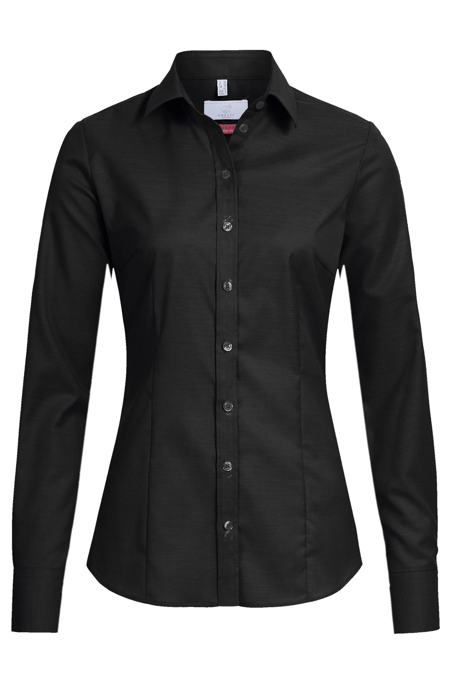 Greiff Damen-Bluse 1/1 SF Modern 37.5 in Schwarz – Vorderansicht