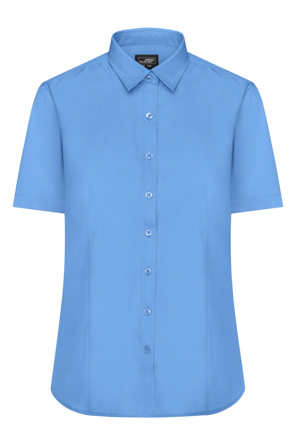 Daiber Ladies' Shirt Short-Sleeved Poplin in Aqua – Vorderansicht