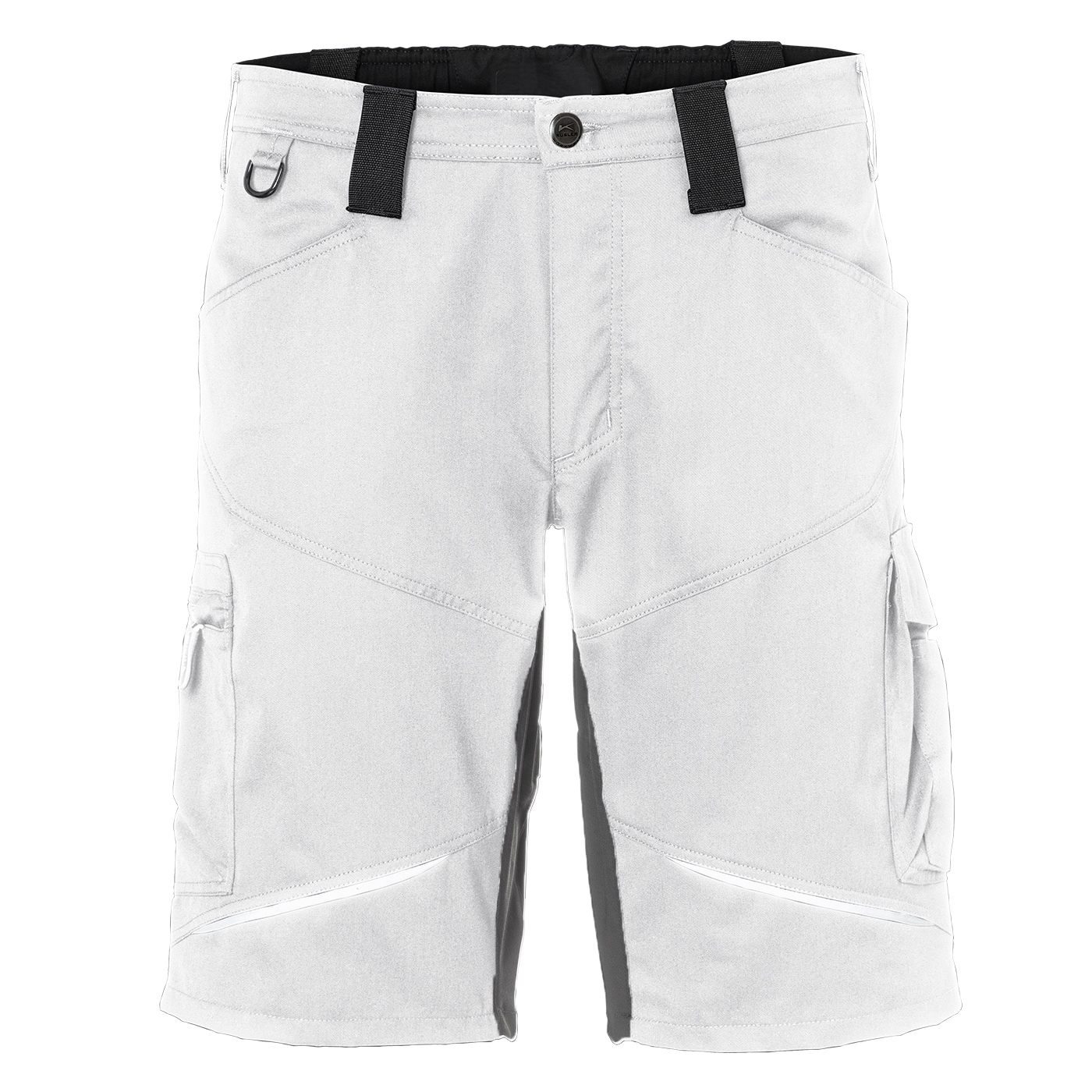 KÜBLER ACTIVIQ Stretchshorts in Weiß/Anthrazit – Vorderansicht