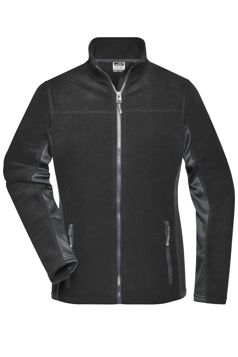 Daiber Ladies' Workwear Fleece Jacket - STRONG - in Black/Carbon – Vorderansicht