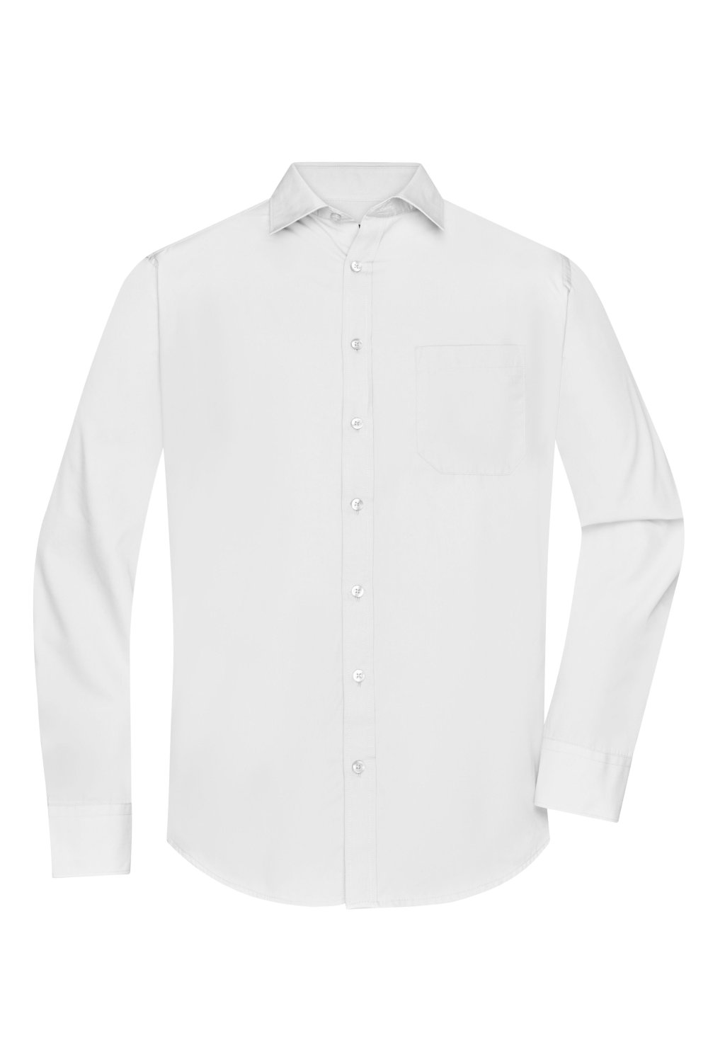 Daiber Men's Shirt Long-Sleeved Poplin in White – Vorderansicht