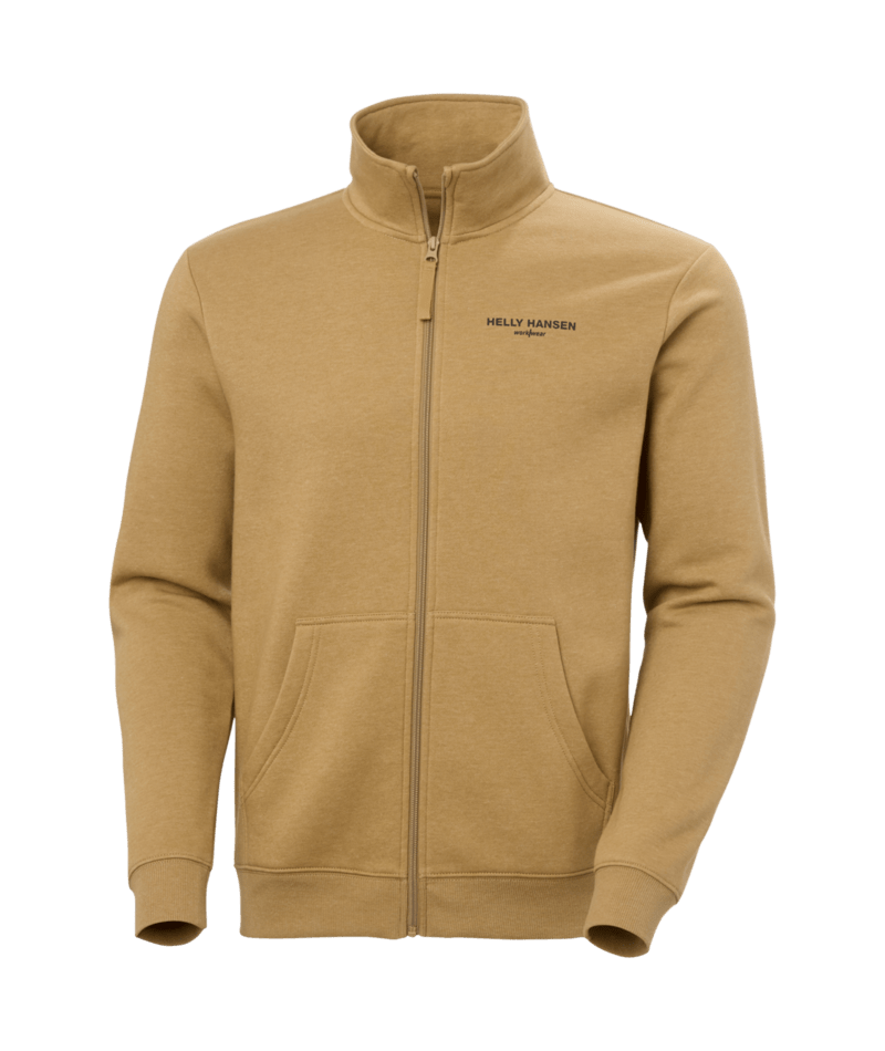 Helly Hansen Workwear CLASSIC LOGO 2.0 ZIP SWEAT in Elmwood Meliert – Vorderansicht