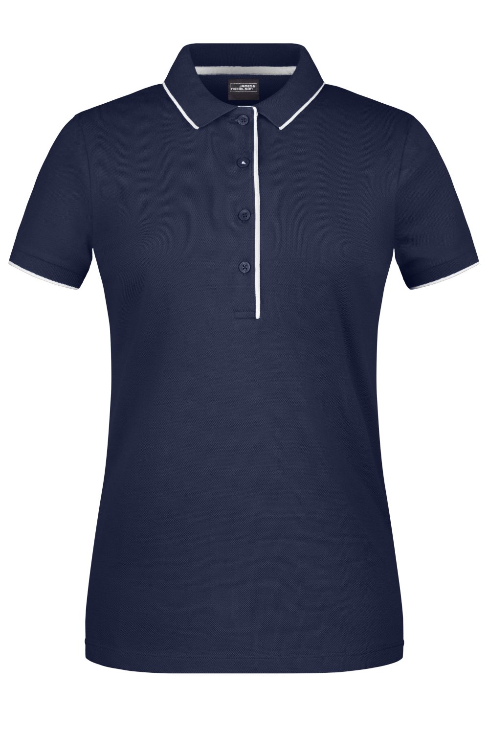 Daiber Ladies' Polo Stripe in Navy/White – Vorderansicht