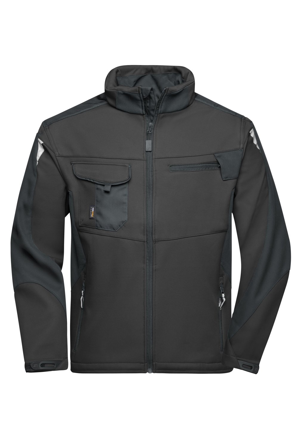 Daiber Workwear Softshell Jacket - STRONG - in Black/Black – Vorderansicht