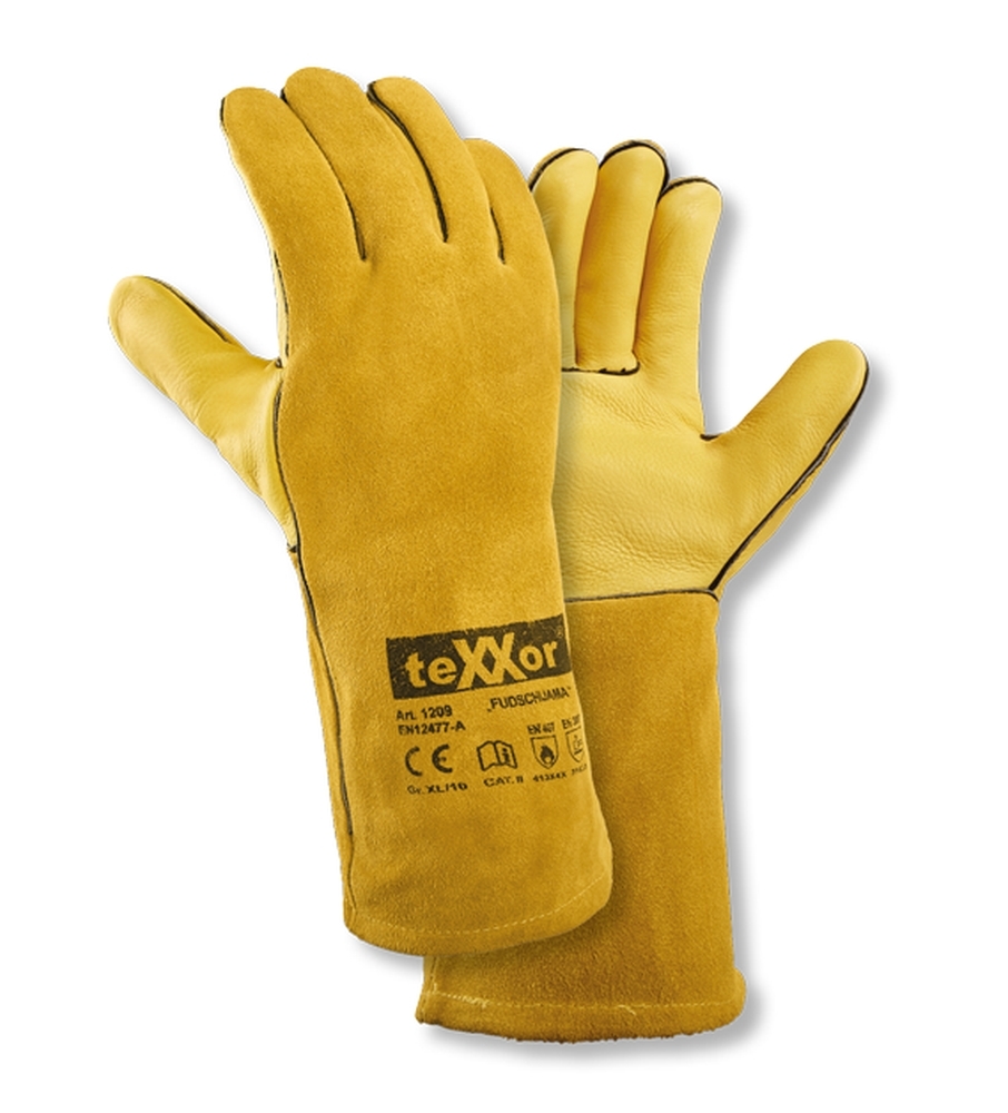 teXXor® Schweißerhandschuhe FUDSCHIJAMA in Beige – Vorderansicht