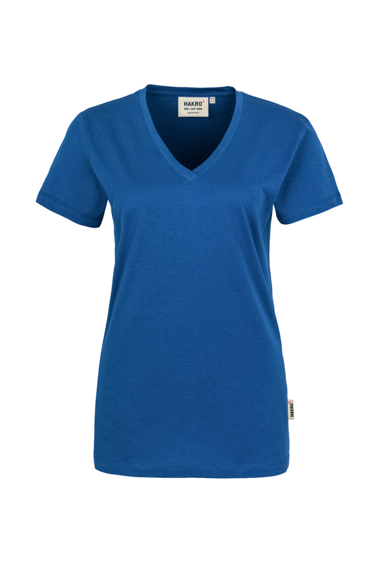 HAKRO 126 Damen V-Shirt Classic in Royalblau – Vorderansicht
