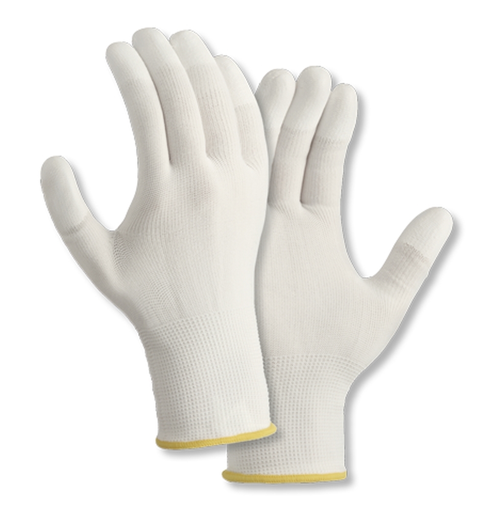 teXXor® Polyester-Strickhandschuhe PU-BESCHICHTET in Weiß – Vorderansicht
