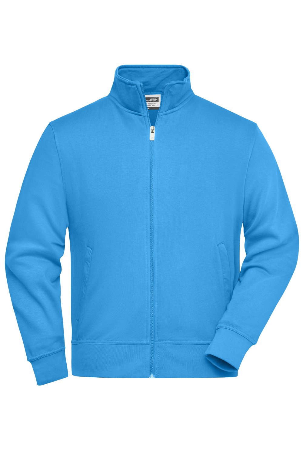 Daiber Workwear Sweat Jacket in Aqua – Vorderansicht