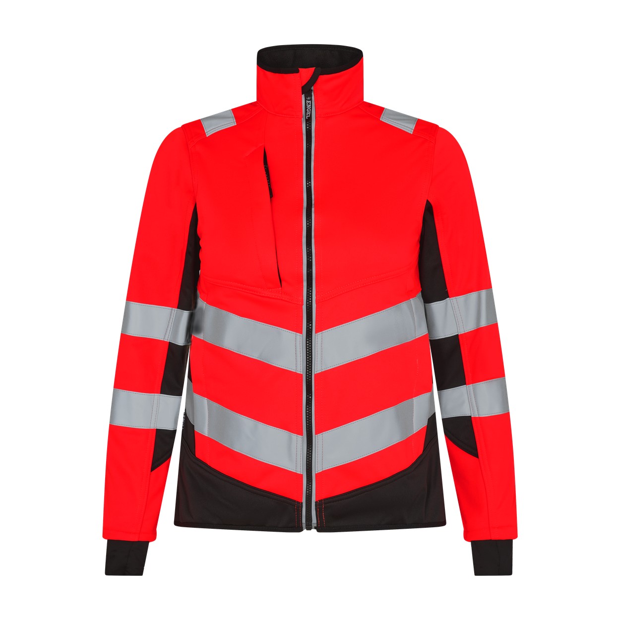 ENGEL Safety 1156-237 Damen Softshelljacke in Rot/Schwarz – Vorderansicht