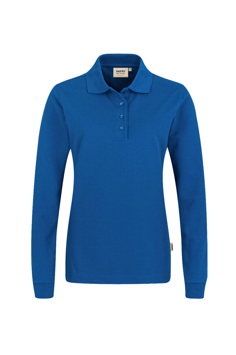 HAKRO 215 Damen Longsleeve-Poloshirt MIKRALINAR® in Royalblau – Vorderansicht