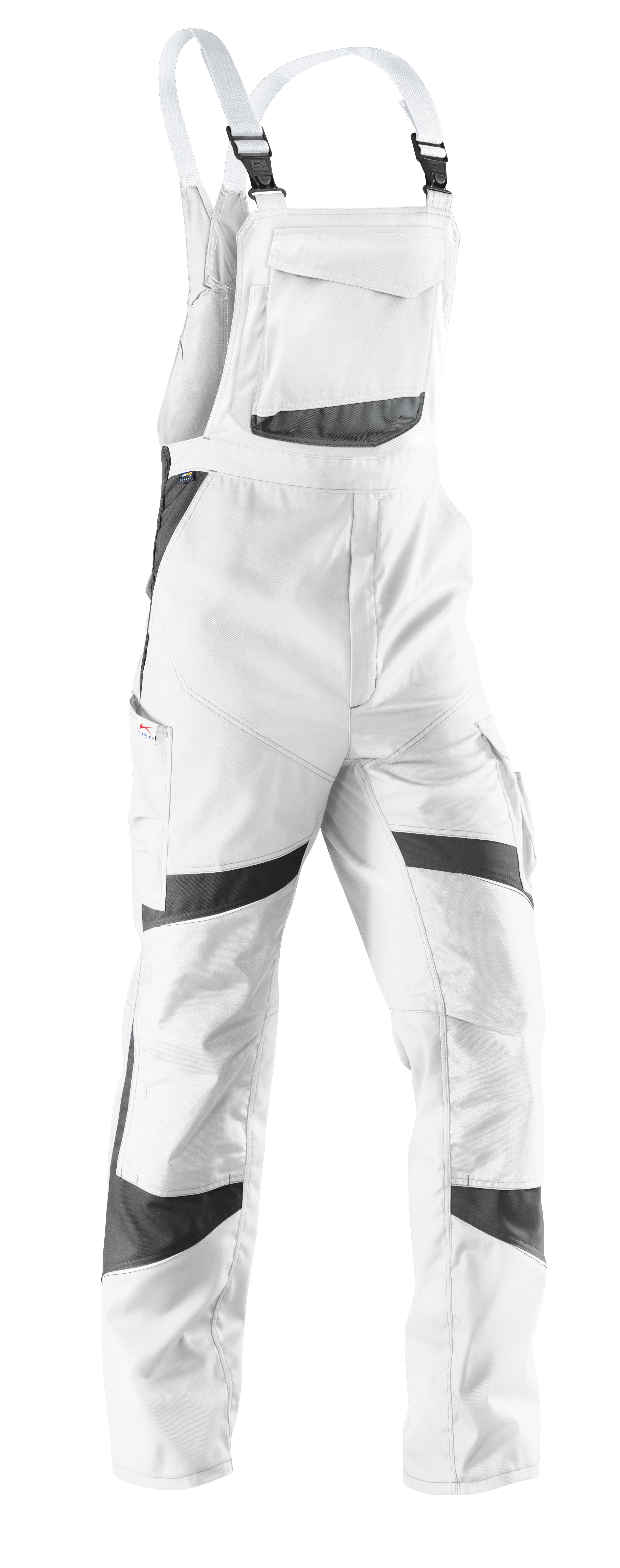 KÜBLER ACTIVIQ Latzhose PSA 2 in Weiß/Anthrazit – Vorderansicht