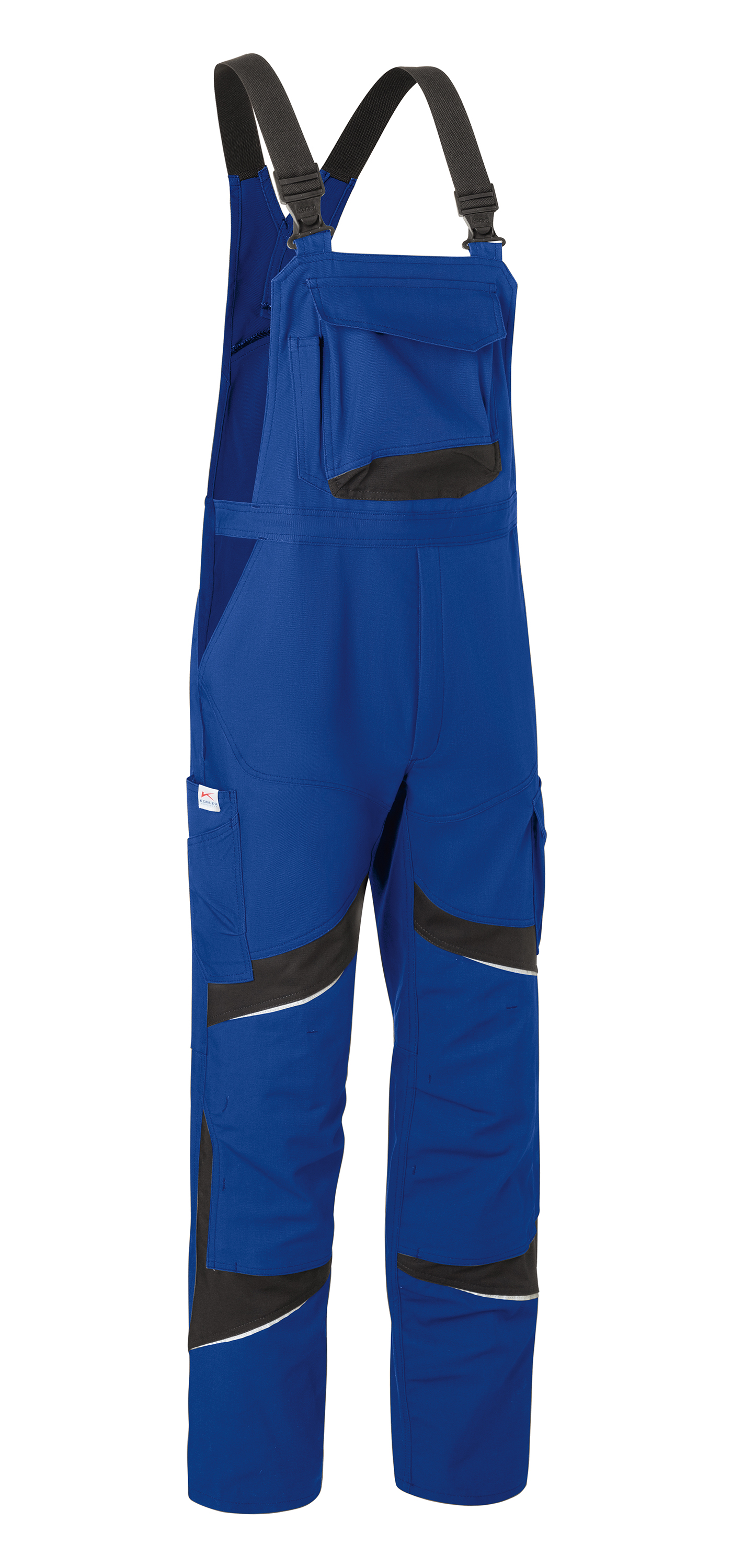 KÜBLER ACTIVIQ cotton+ Latzhose HIGH PSA 2 in Kbl.blau/Schwarz – Vorderansicht