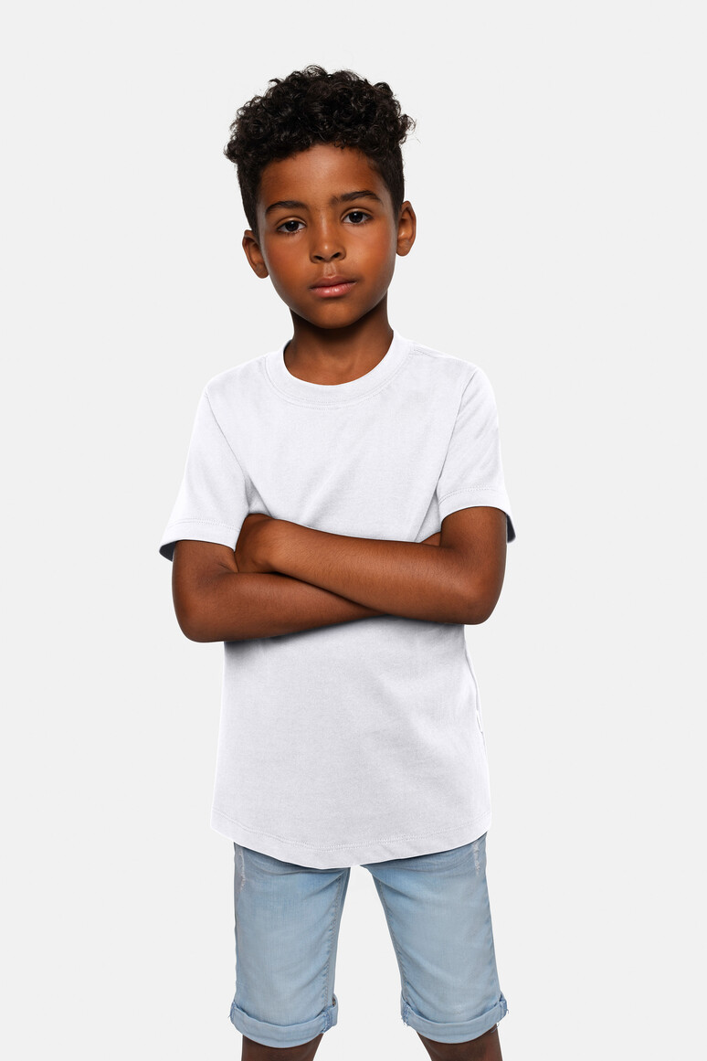 HAKRO 521 Kinder T-Shirt Bio-Baumwolle in Weiß – Modellansicht