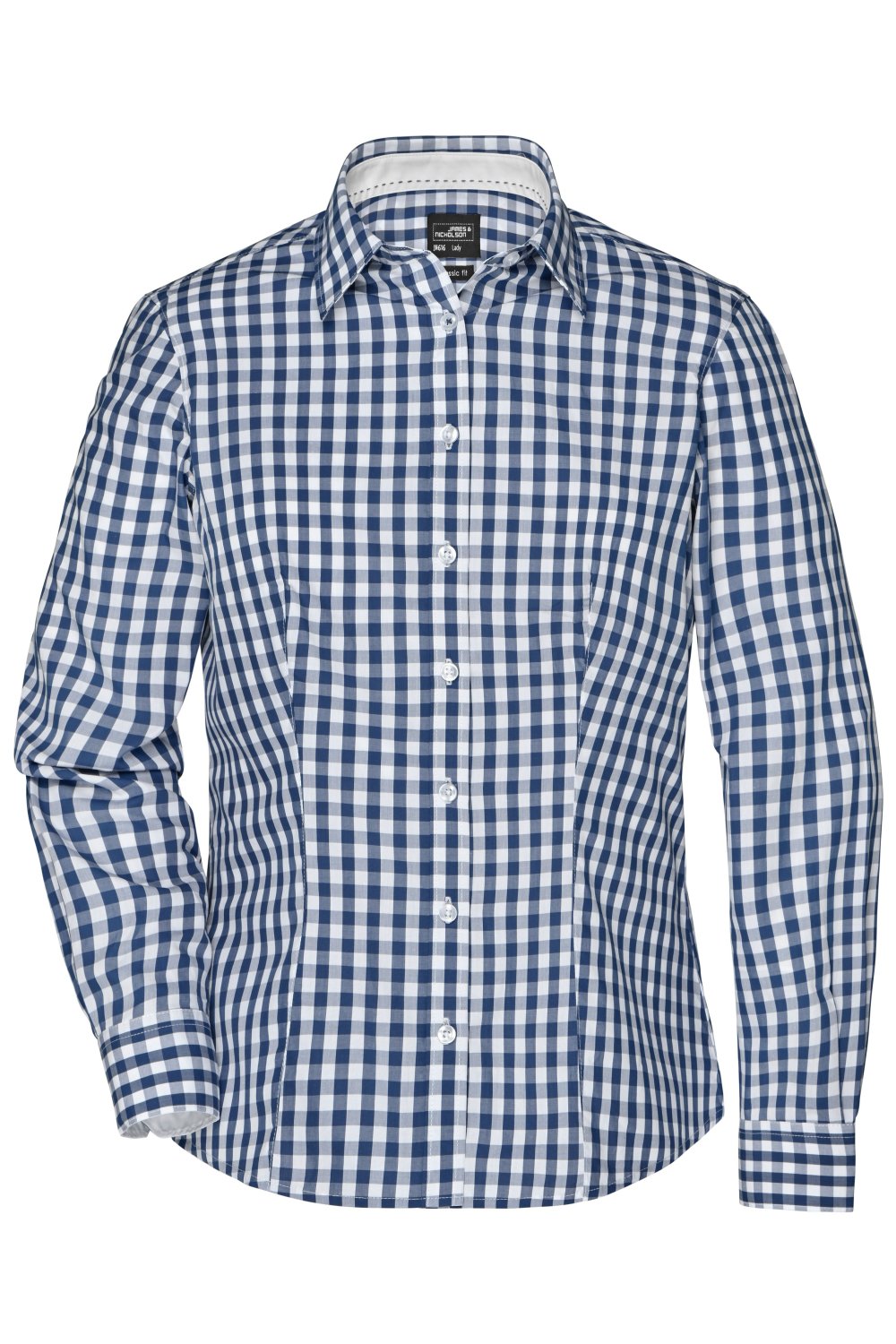 Daiber Ladies' Checked Blouse in Navy/White – Vorderansicht
